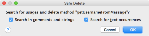 Safe delete dialog