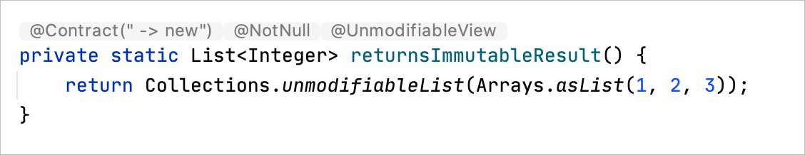 Inferred annotation shown inline with the code