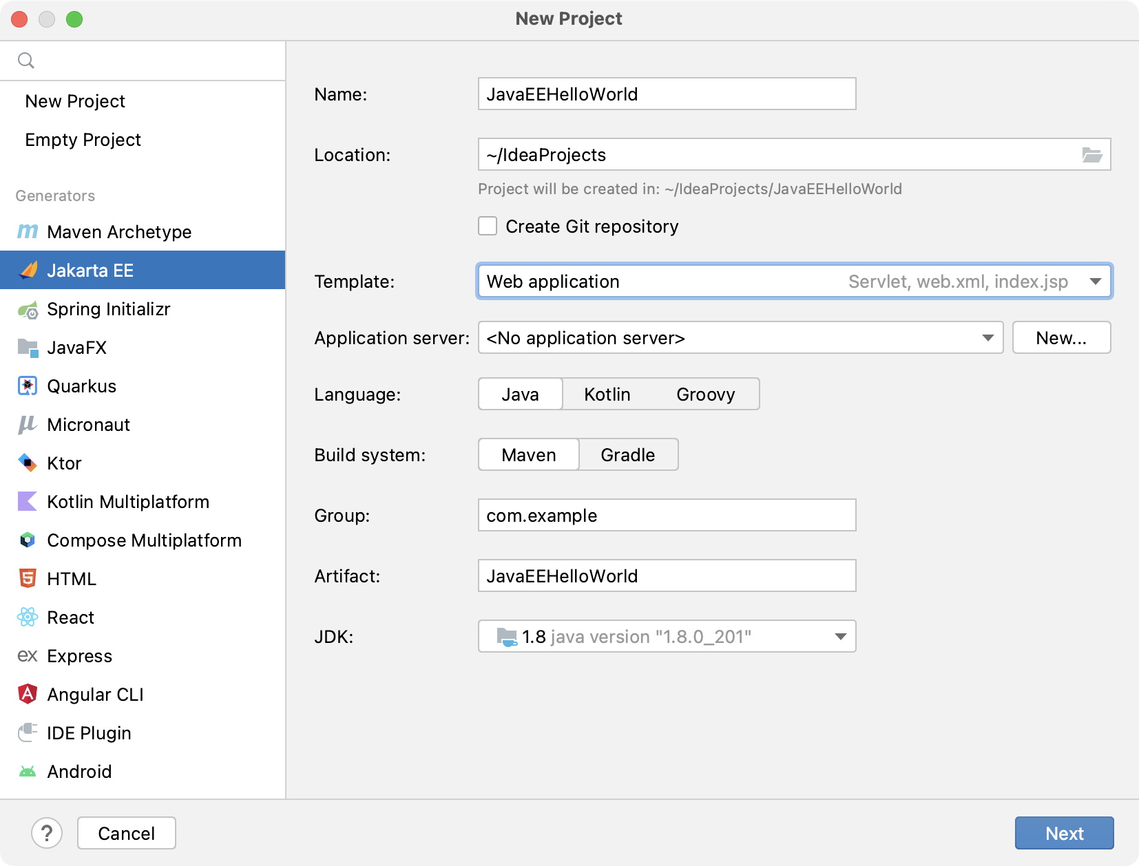 チュートリアル 初めての Java Ee アプリケーション Intellij Idea ドキュメント