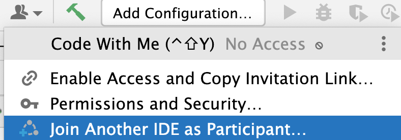 Join another ide as participant