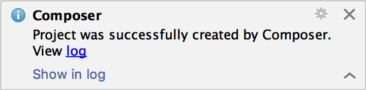 the Composer Log notification message