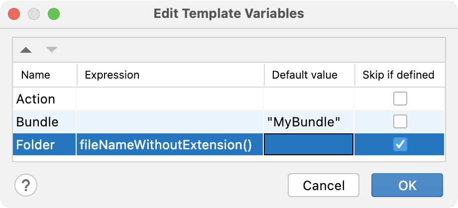 Controller action live template variables