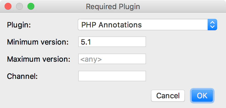 Add required plugin dialog