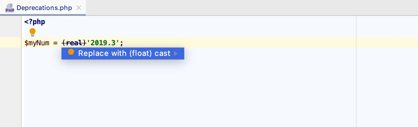 Converting the deprecated real cast inspection