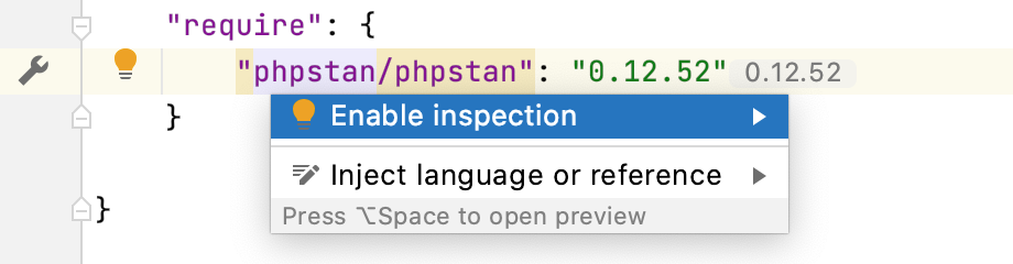Enable the PHPStan inspection
