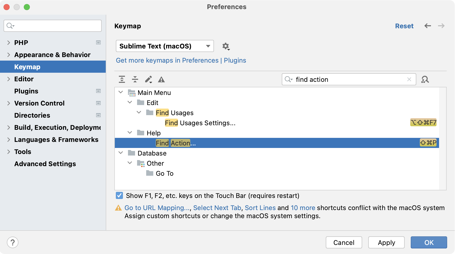 Set the Sublime Text keymap as default