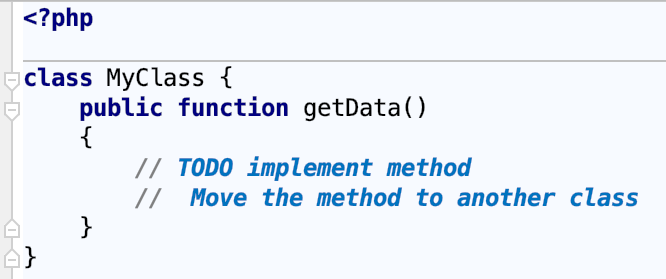 Multiline TODO comments example