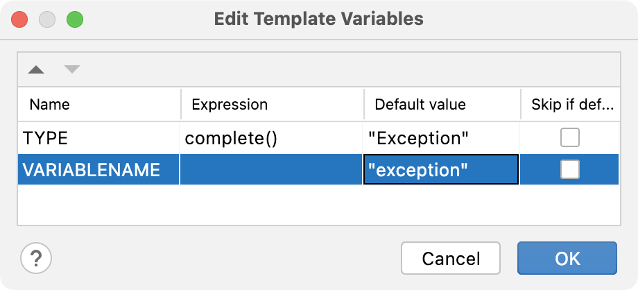 Surround template variables