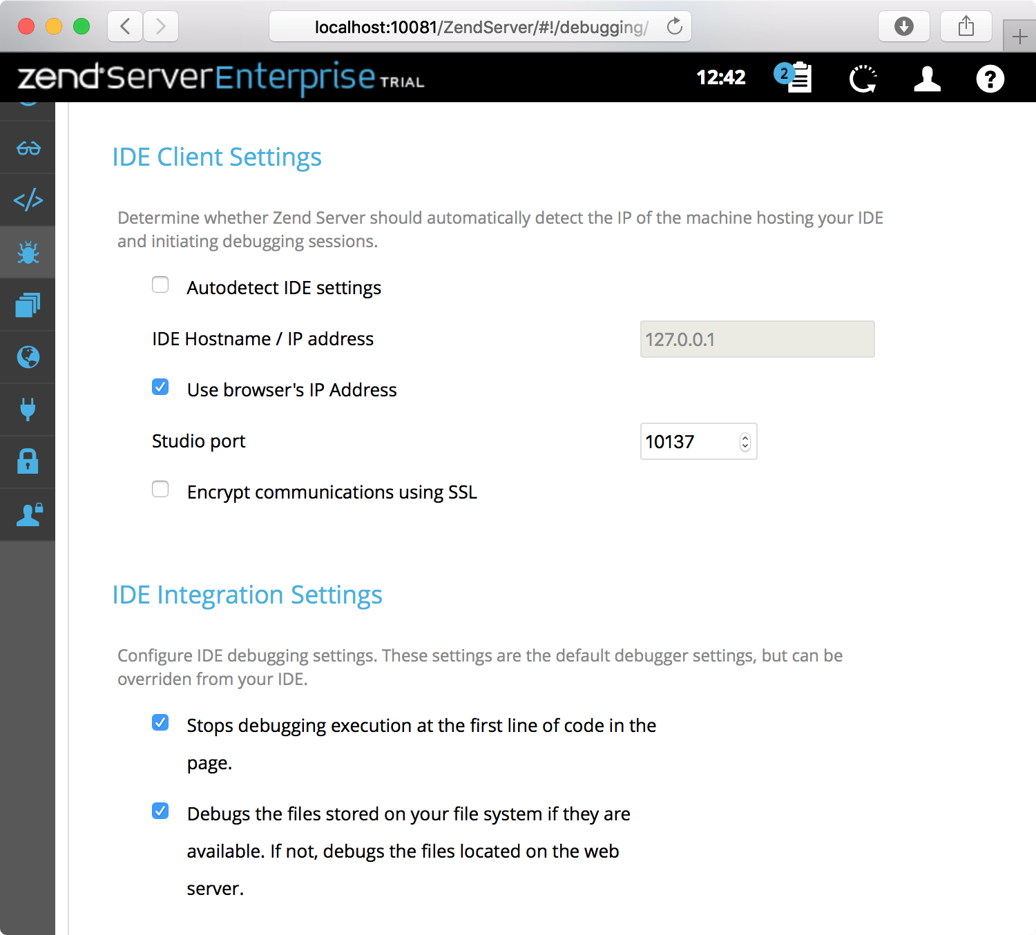 Additional IDE settings