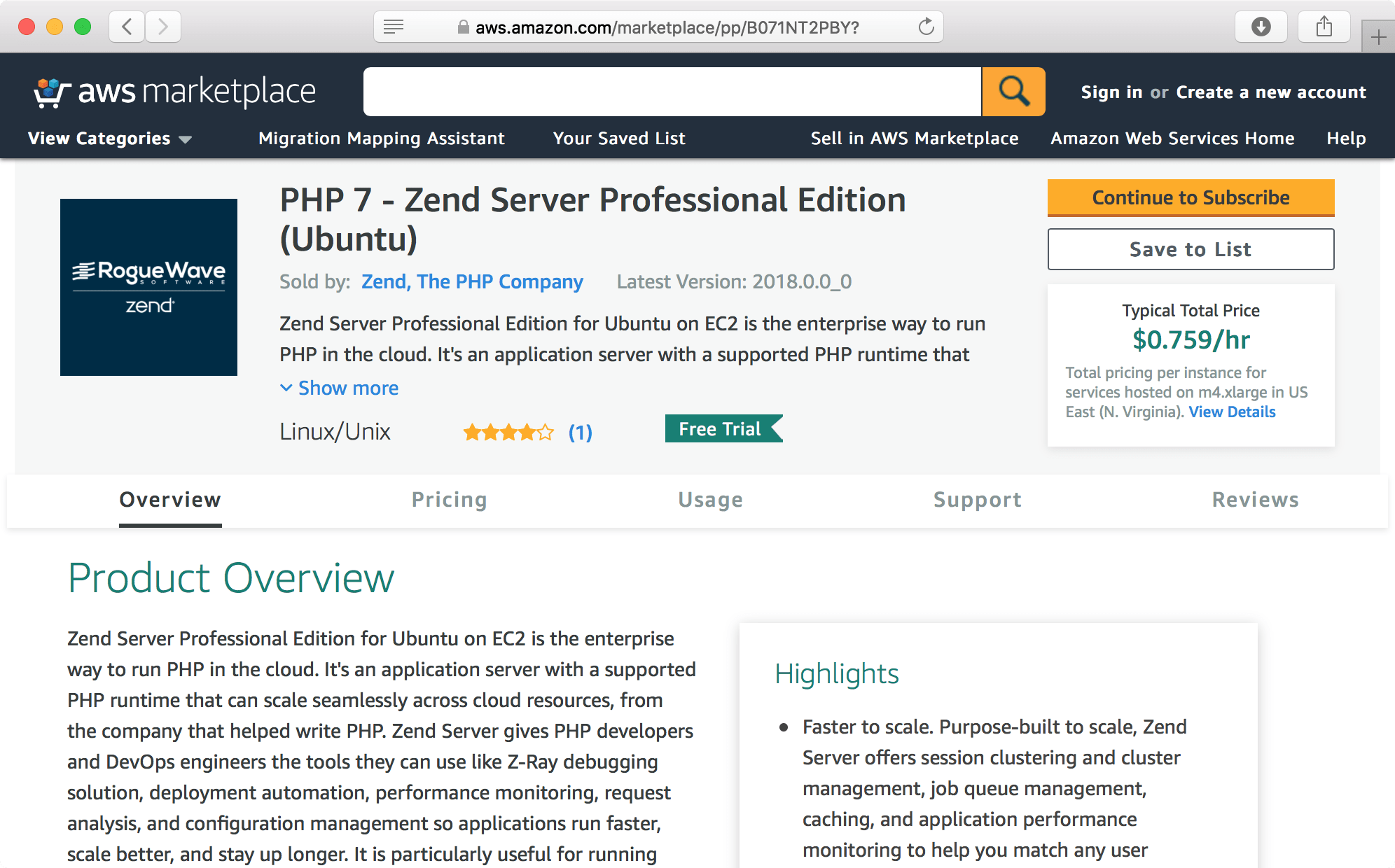 Zend AWS overview