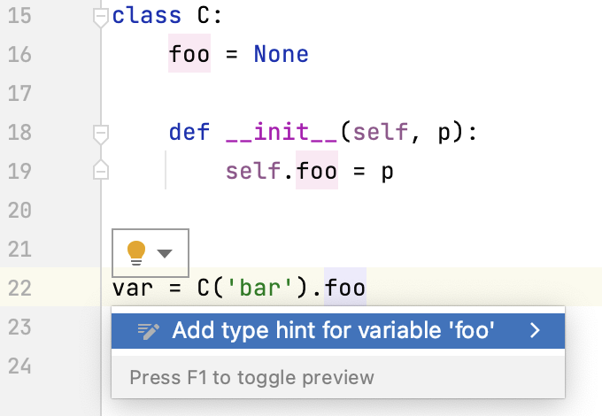 example of adding a type hint for a class attribute