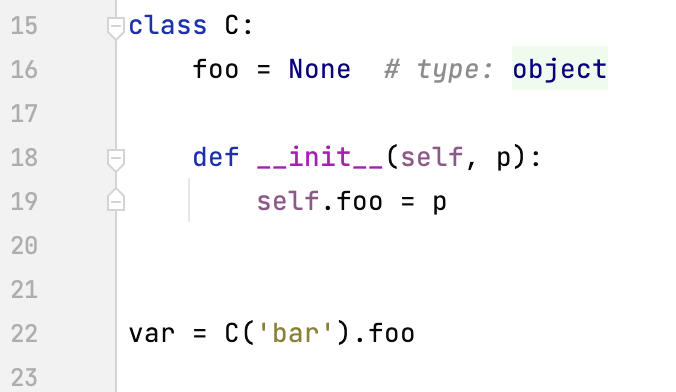 example of adding a type hint for a class attribute (Python 2)