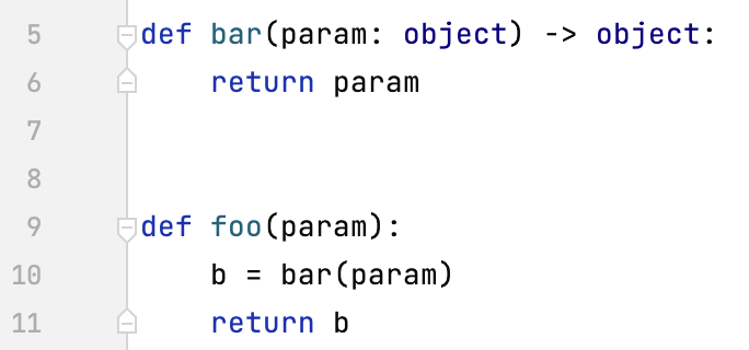 example of adding a type hint for a function (Python 3)