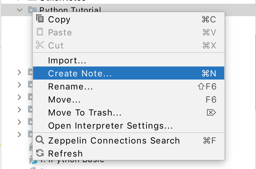 Zeppelin context menu