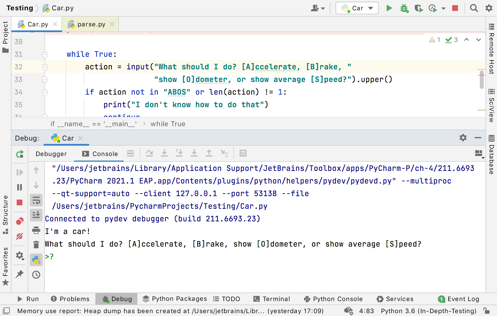 Debugging: passing to the next loop