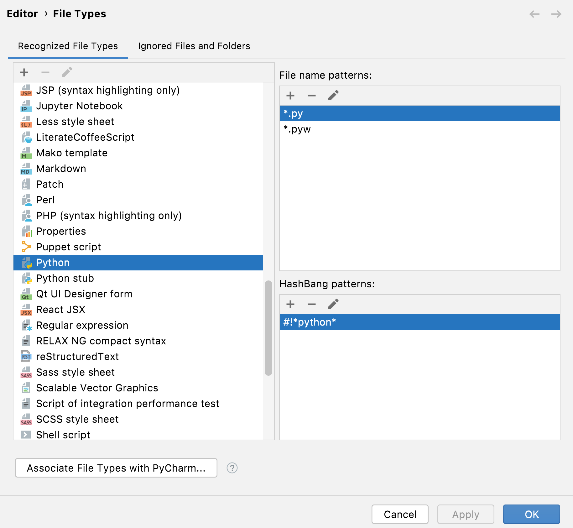 Python file type association