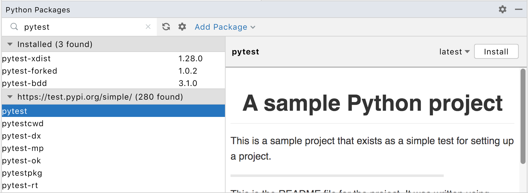 Installing Pytest