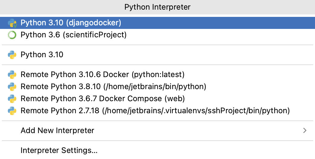 Python interpreters