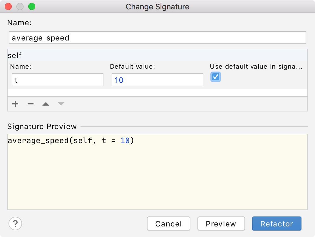 Refactoring dialog