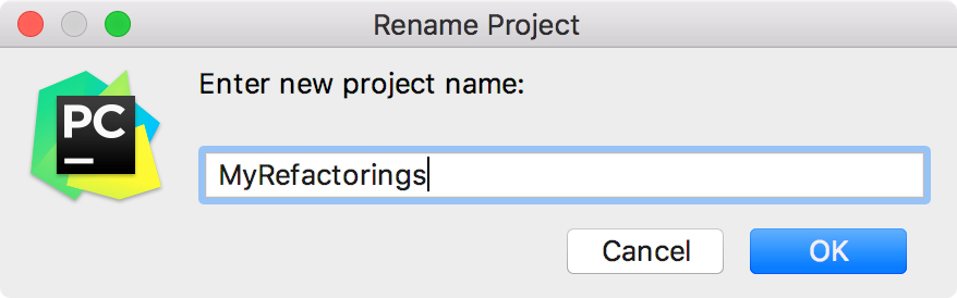 Renaming a project