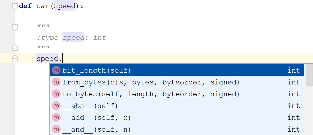 Using docstrings to define parameter type(:type)