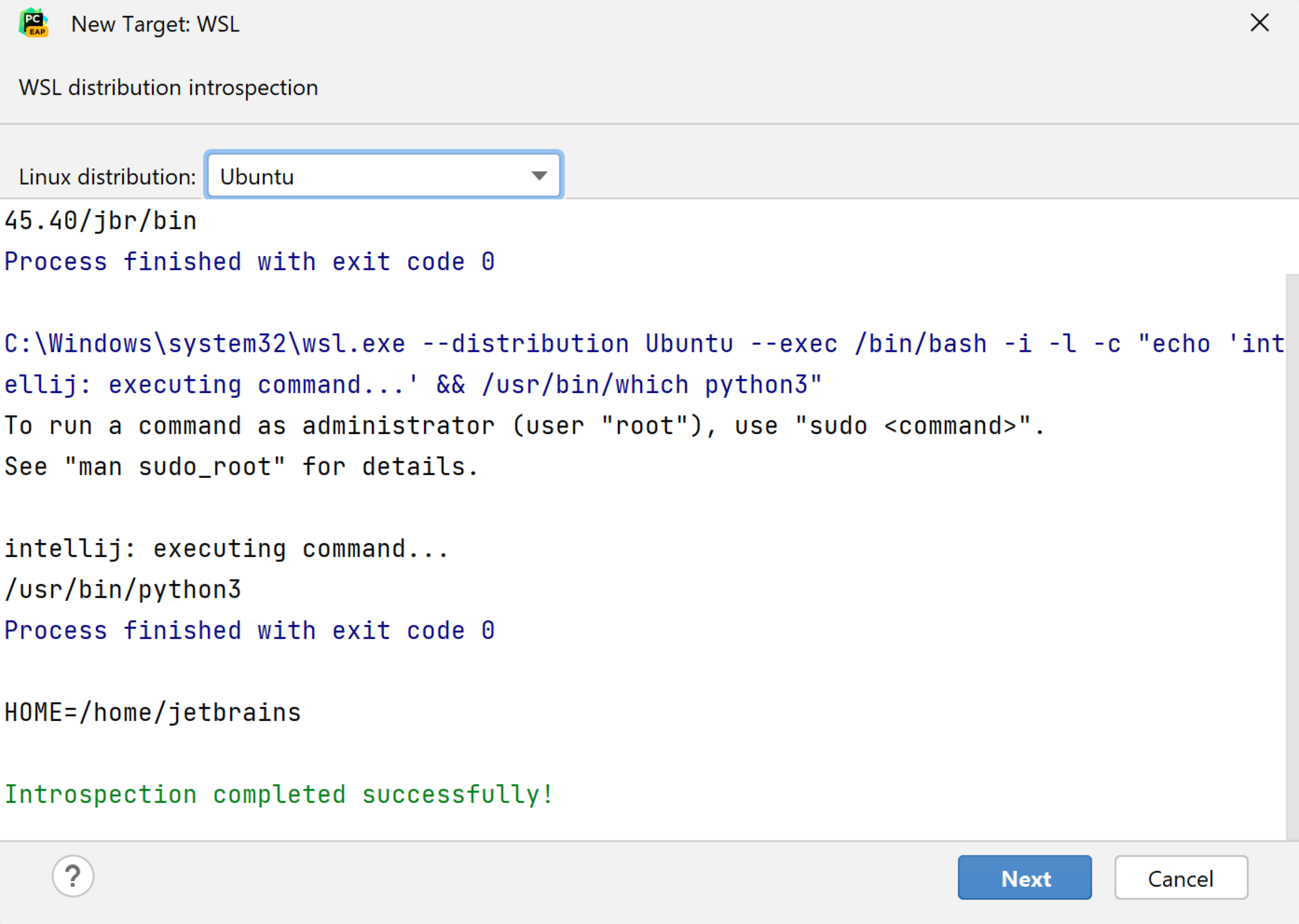 Wsl を使用してインタープリターを構成する Pycharm