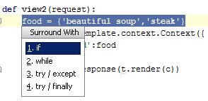 Surrounding Python statements