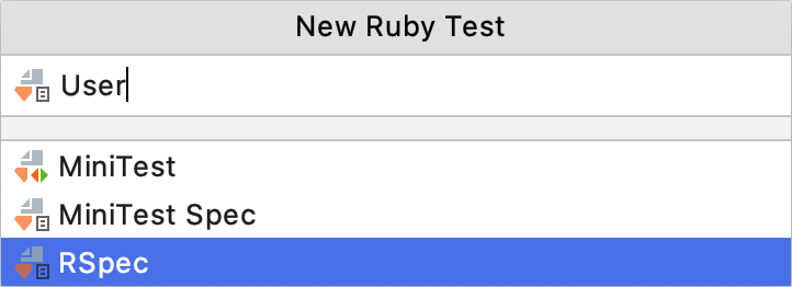 New Ruby Test popup