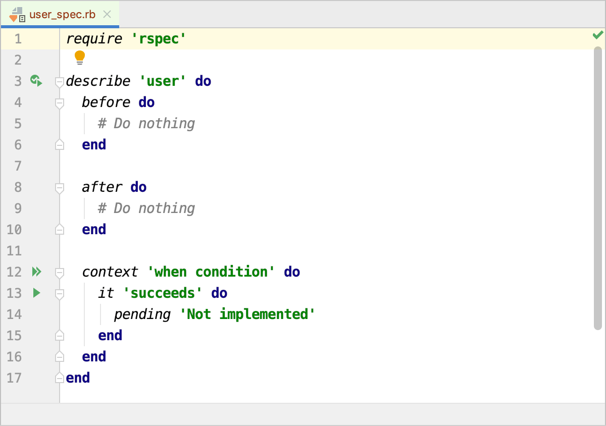 RSpec template editor