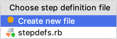 Choose step definition file