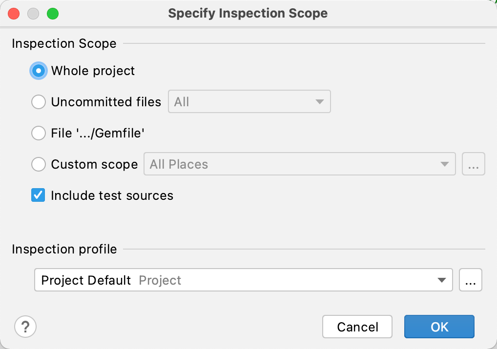 Inspection scope