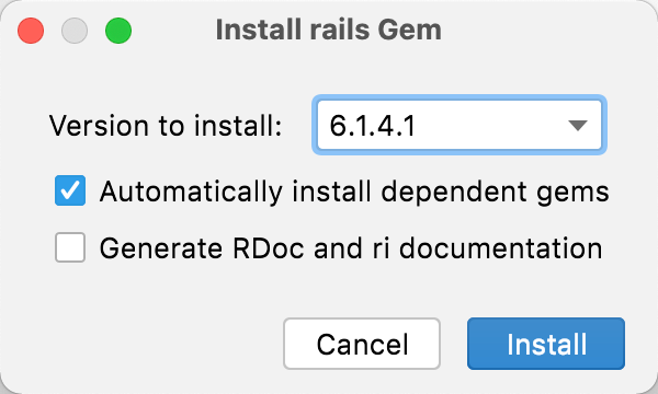 Install rails gem