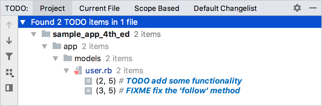 The TODO tool window