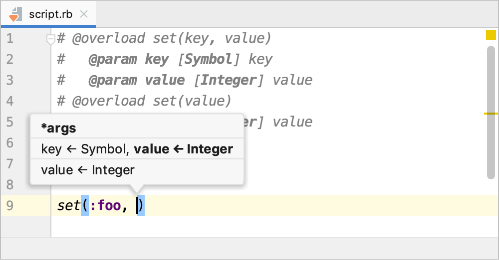 Parameter info