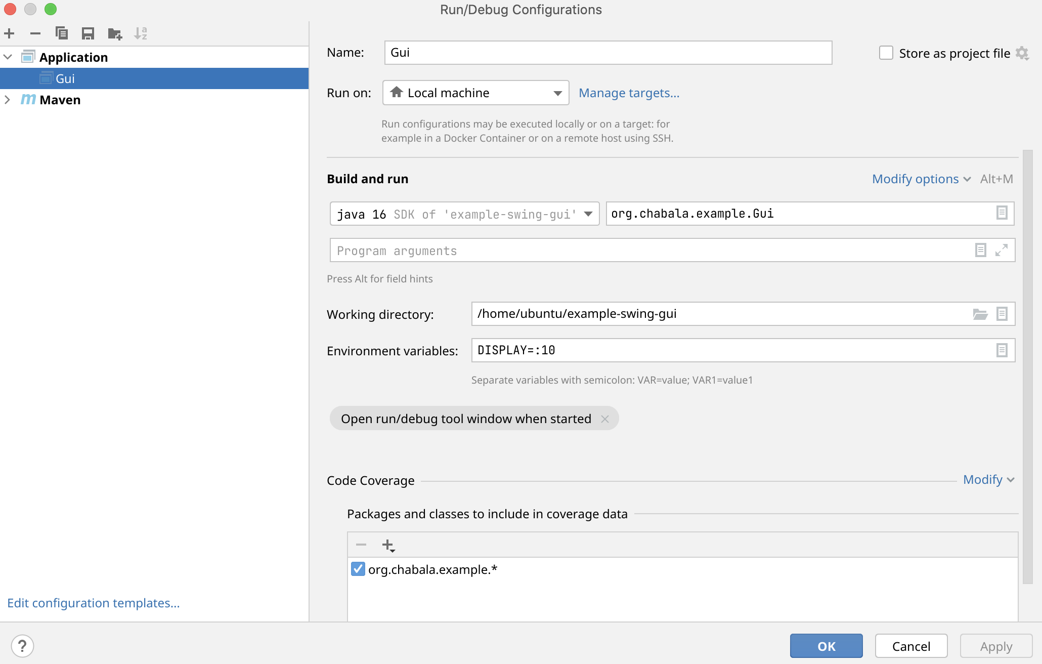 Run/Debug Configuration