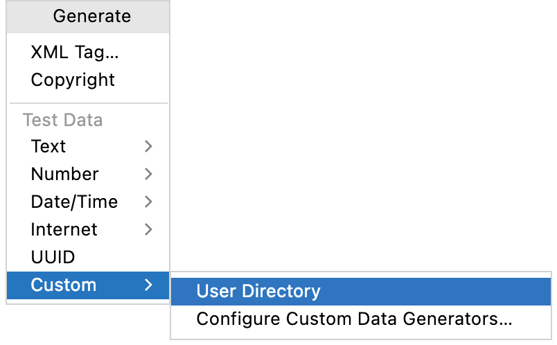 Test data multiple generator