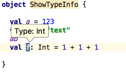 Show type info for integer
