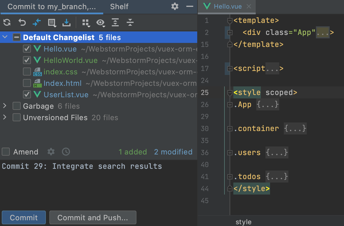 phpstorm git