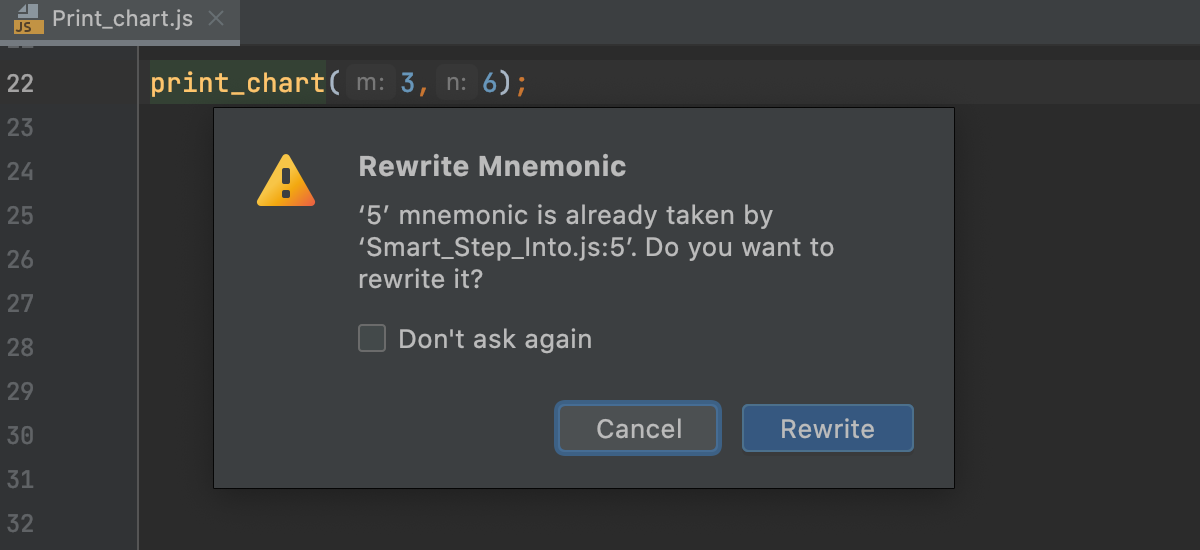 Adding a mnemonic bookmark: Rewrite mnemonic popup