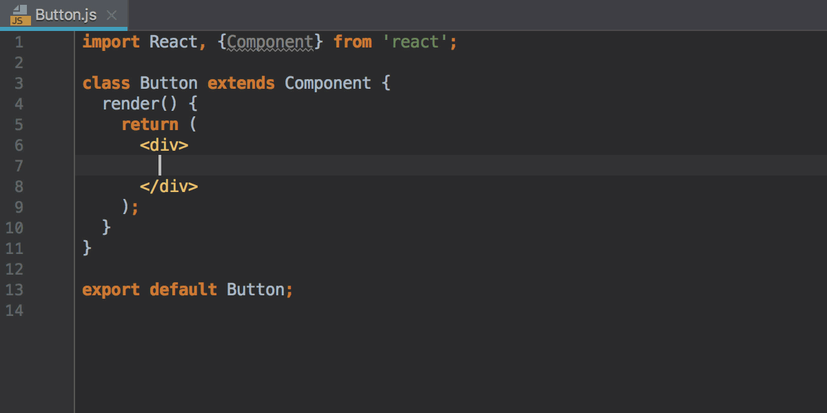 Custom postfix template in action: creating a clss for a React component