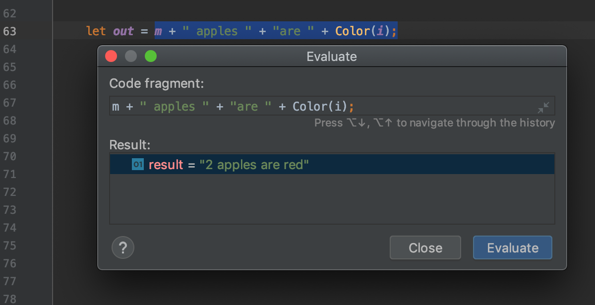 Expression result is calculated