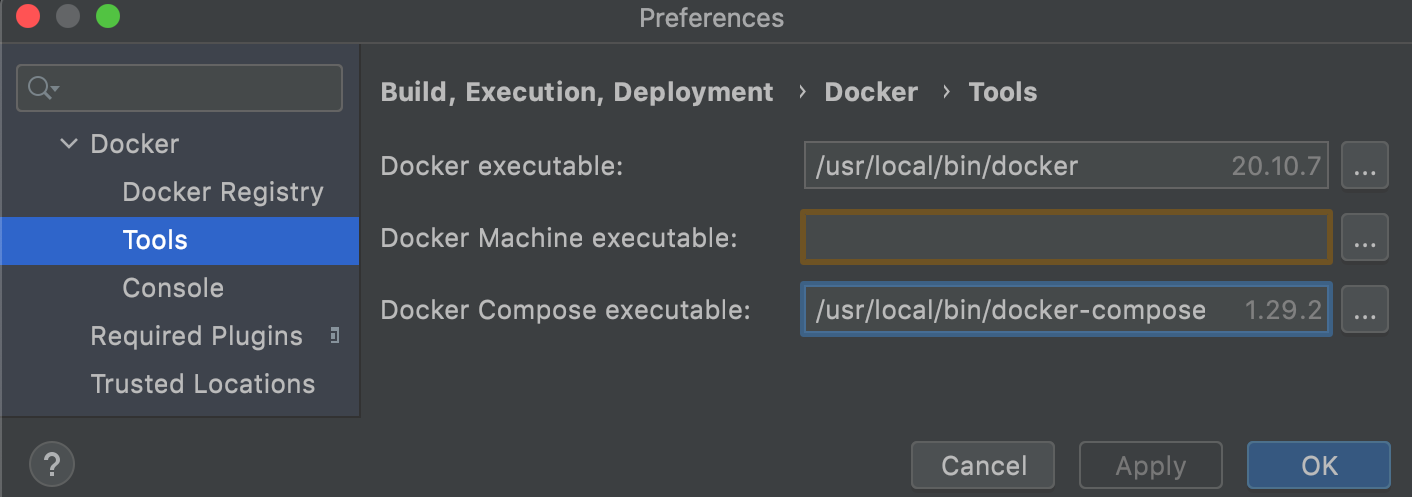 Docker Compose executable file