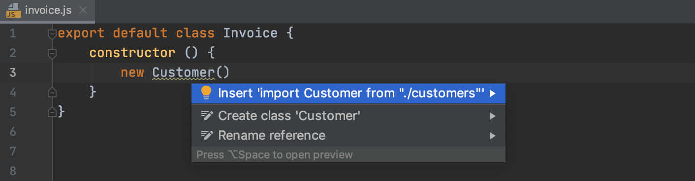 Auto import with quick-fix: suggestion list