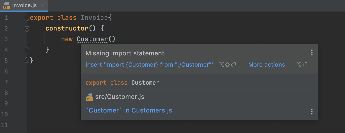 Autoimport with quick-fix: information tooltip