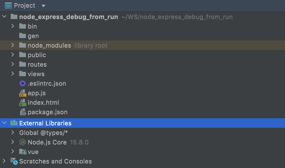 External libraries node