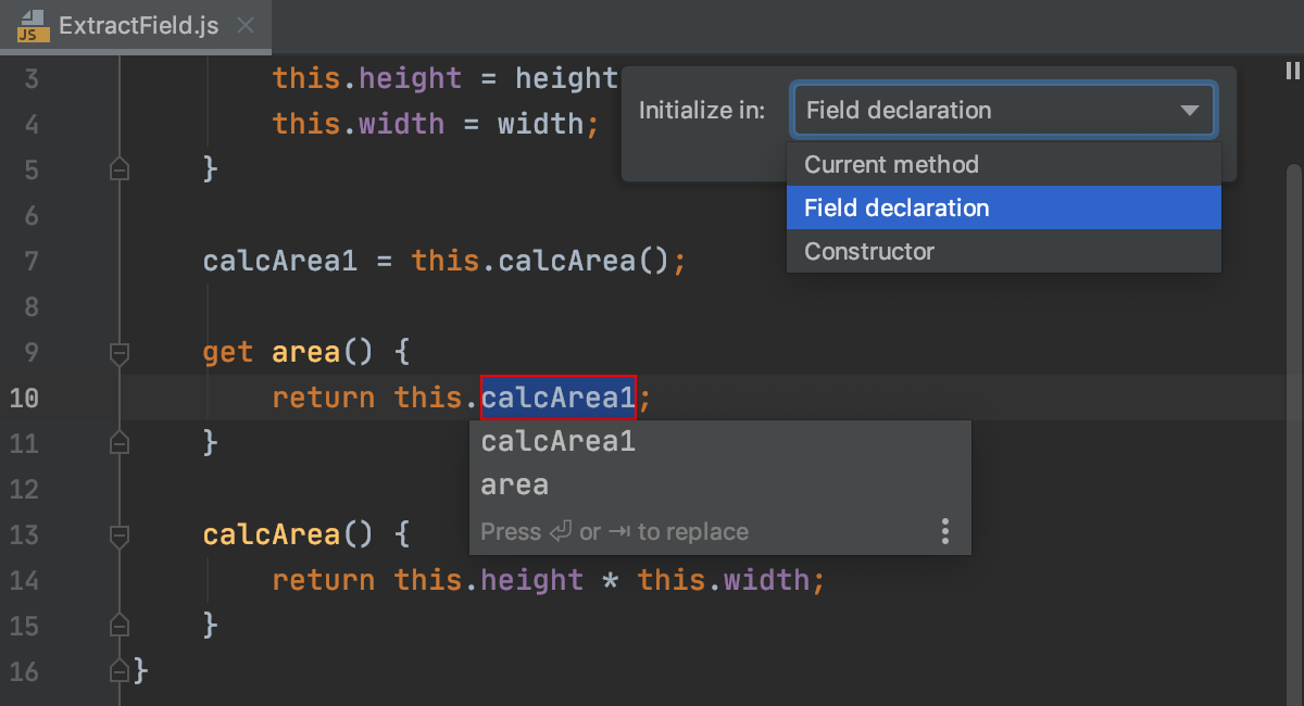 Extract field in-place