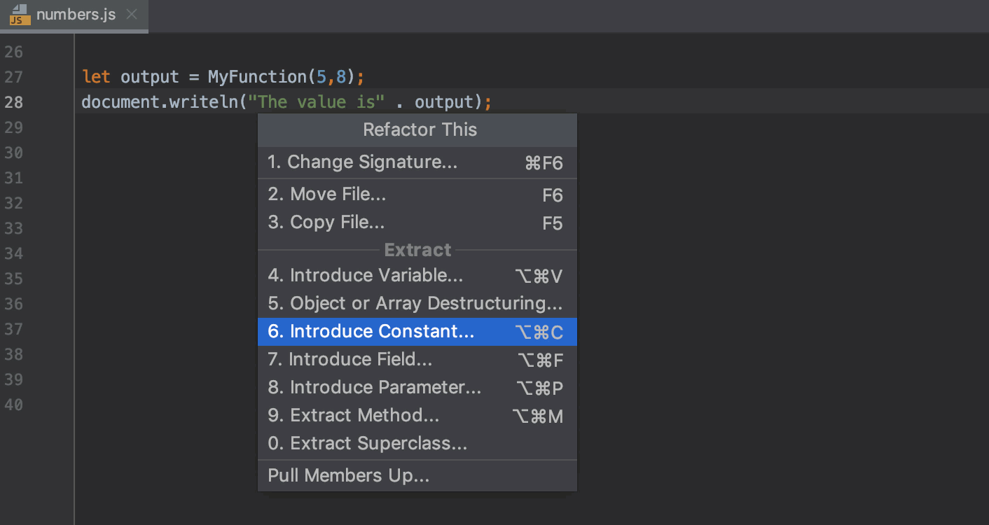 Introduce Constant refactoring