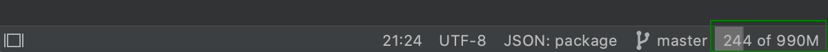 Memory indicator on the Status bar