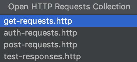 Open HTTP Requests Collection popup