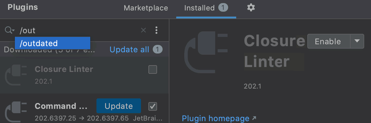 Filter out outdated plugins